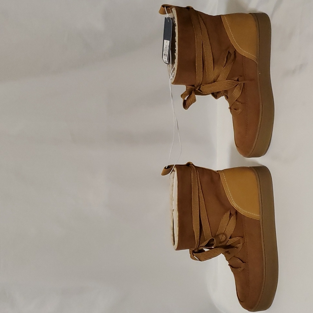 Universal Thread Woman's Brigitte Round Toe Lace-up Winter Boots ~ Cognac - Picture 13 of 16